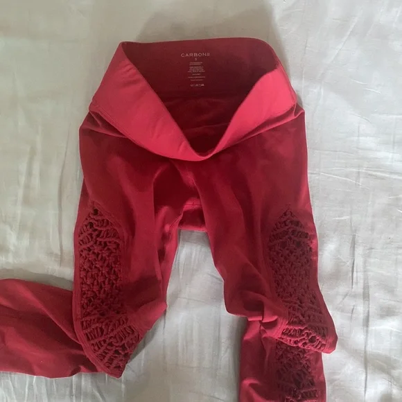 Carbon38 Sayang Macrame Legging in Red